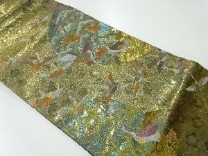 リサイクル　群鶴に松竹梅模様織出し袋帯